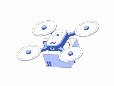 Animation for Techny style illustration animation delivery drone gif illustration quadrocopter shape animation ui vector web