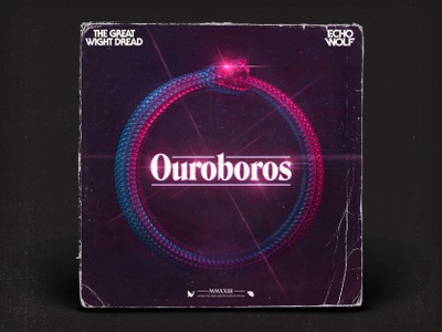 Echo Wolf - Ouroboros 3d 80s album art blender cover art glow music photoshop retro synthwave texture typography