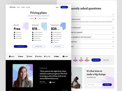 FinWise SaaS Software Pricing Page Design corporate design enterprise framer landing page modern plans playful prices pricing pricing packages pricing plans pricing table saas software pricing ui web web page webflow webpage