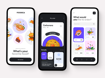 Foodeca - Food delivery mobile application UI/UX design app design application design delivery app illustration ios mobile app design mobile application design product design ui uiux design ux