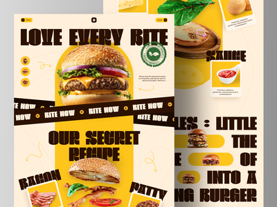 Beeef - Food And Beverage Landing Page Website burger design fast food food food and beverage food and drink food delivery food order home page junk food kitchen landing page pizza restaurant ui ux web web design website website design