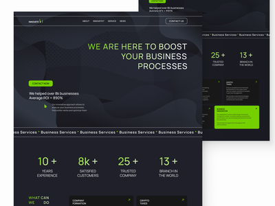 Landing page for the consulting agency agency site business site dark theme landing page ui ux web web design website